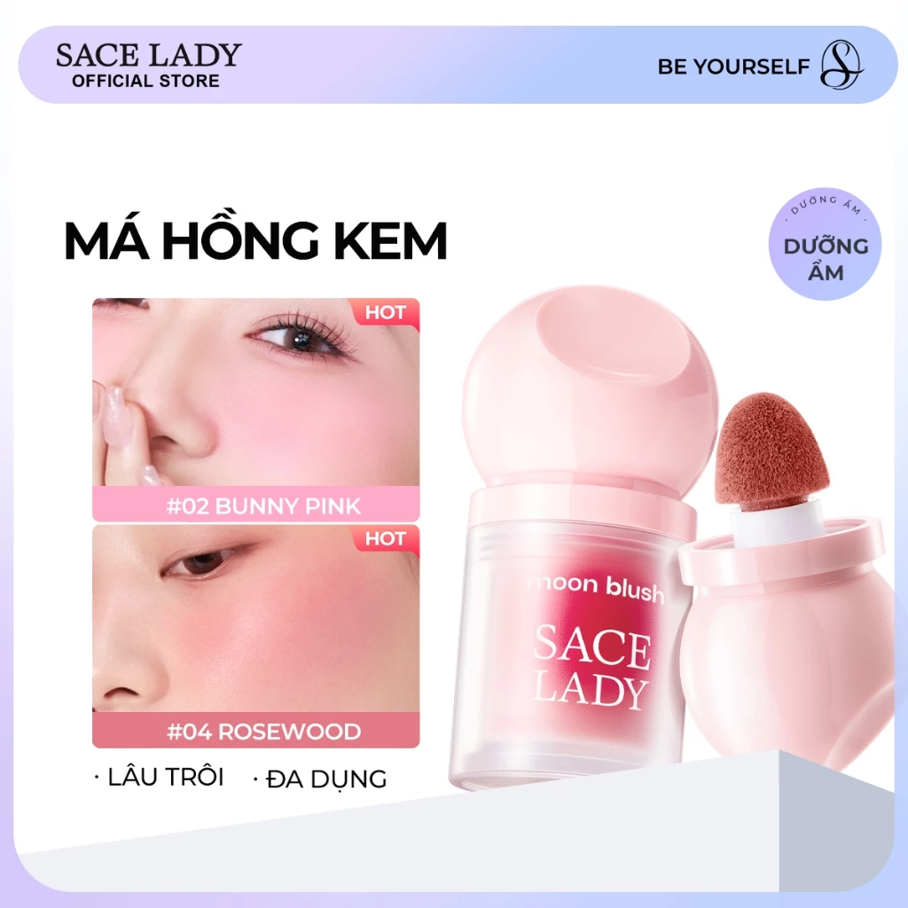 Má hồng lười SACE LADY, lâu trôi, không thấm nước, dễ áp dụng, đa năng để trang điểm mặt 3.8g