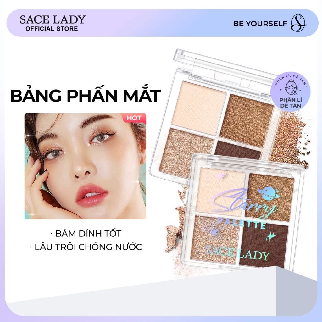Bảng Phấn Mắt  SACE LADY Trang Diểm Làm Dẹp Da Năng 1.8g