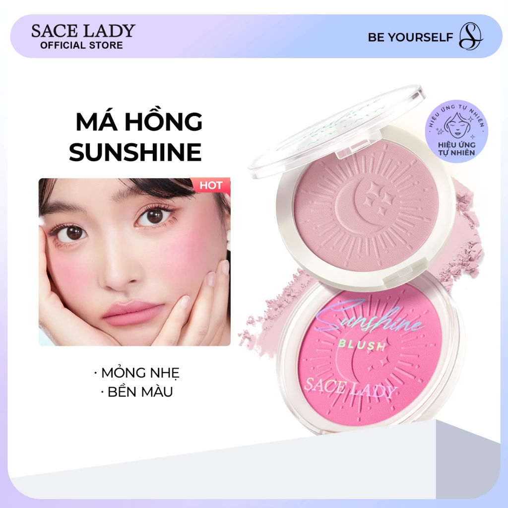 Phấn Má SACE LADY Lâu trôi Trông Tự Nhiên Nhẹ & Mượt Trang Diểm Mặt 6g