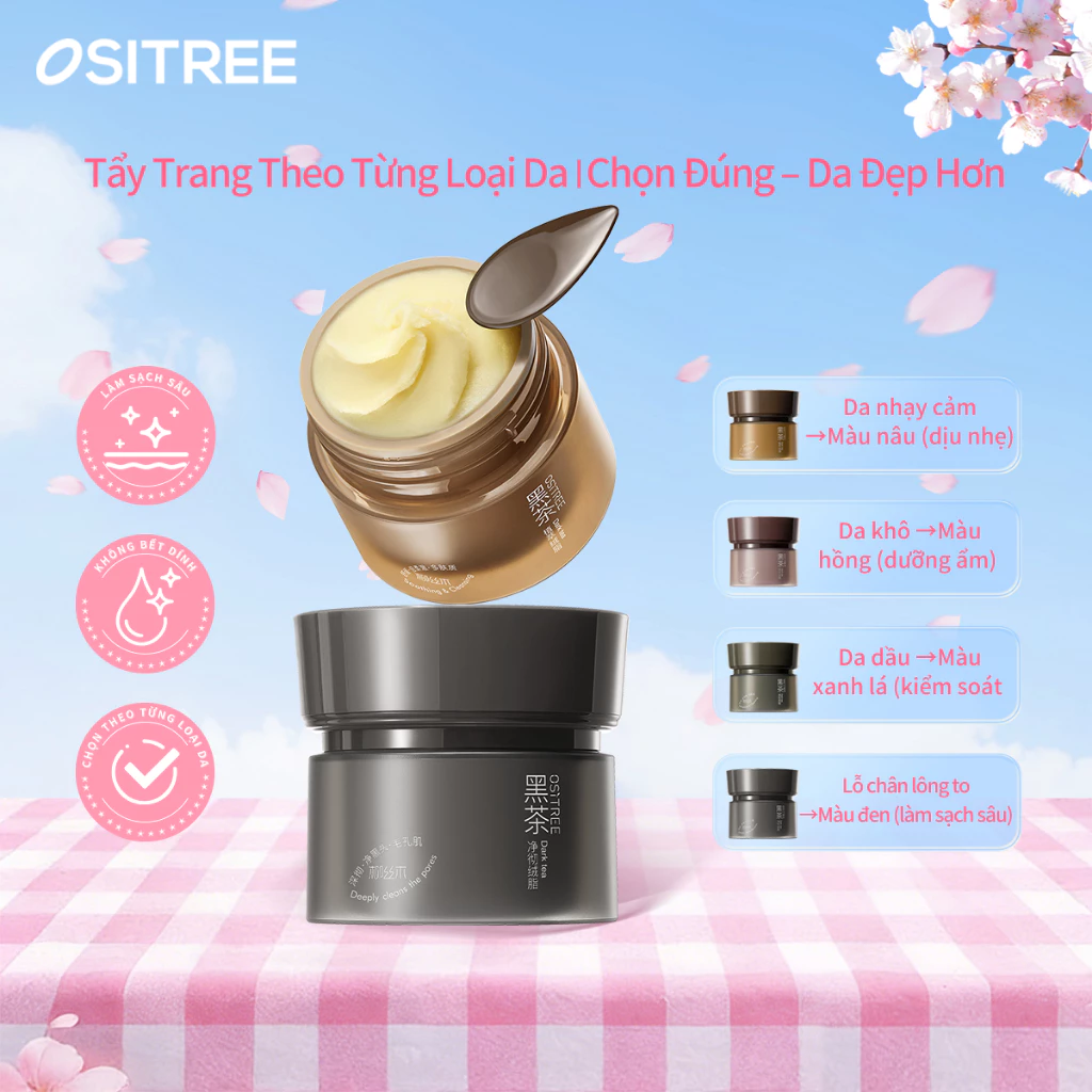 [Sản phẩm mới] Kem tẩy trang trà đen OSITREE 3.0 Da nhạy cảm Loại bỏ mụn đầu đen Nâng cấp phân phối da Làm sạch nhẹ nhàng Không gây kích ứng-120ml-Oily & Oily Skin Thích hợp
