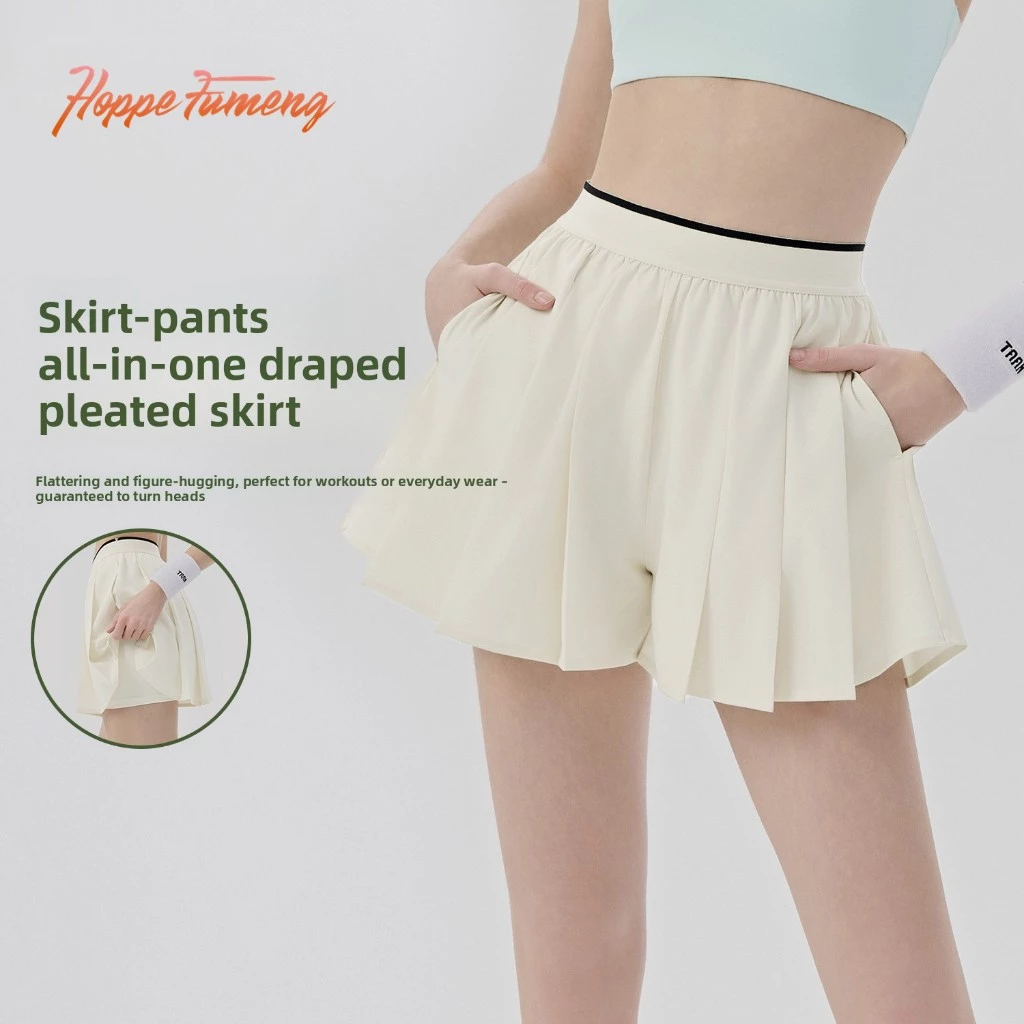Váy yoga nữ lưng cao, kèm quần short và túi bên trong