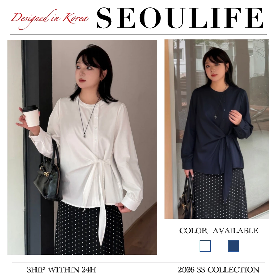 SEOULIFE | Áo sơ mi dài tay đa năng thời trang Hàn Quốc mùa xuân phong cách mới dành cho nữ, mặc thường ngày và công sở, với cảm giác thiết kế cho áo