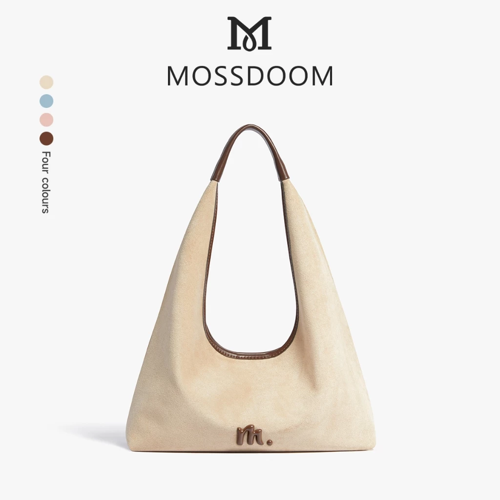 MOSSDOOM Bria Bag Túi đeo vai Hobo bằng da lộn mềm mại, kiểu dáng ngọt ngào và năng động, túi Hobo thanh lịch dành cho nữ