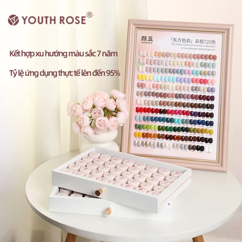 Youth Rose  móng tay gel hoa hồng trẻ trung, 120 màu, 5g bao gồm bảng màu [Tặng kèm quà tặng] A1001-A120