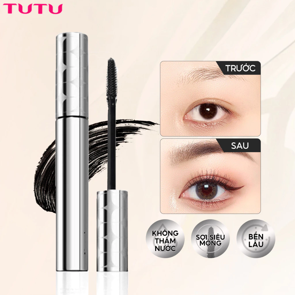 Mascara ống bạc nhỏ này không thấm nước, chống mồ hôi, chống nhòe, kéo dài, lâu trôi và cung cấp đế để cài đặt, làm dày và uốn cong.