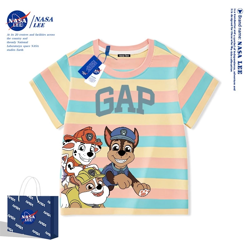 Áo Thun Trắng Đội Cứu Hộ Paw Patrol 2026 - Áo Phông Ngắn Tay Cho Bé Trai & Bé Gái Chất Liệu Cotton Thấm Hút Mồ Hôi