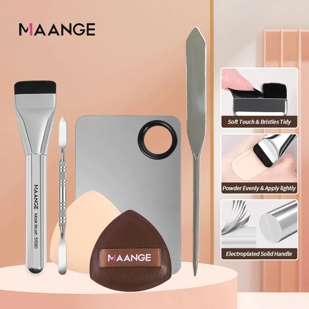 Khay Dụng Cụ Trộn Nền Bằng Thép Sáng MAANGE Chống Gỉ Kèm Cây Trộn 1614