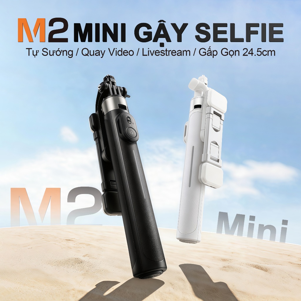 M2 MINI Gậy Chụp Ảnh Đa Năng – Gậy selfie kiêm chân tripod, 3 trong 1 bản cầm…
