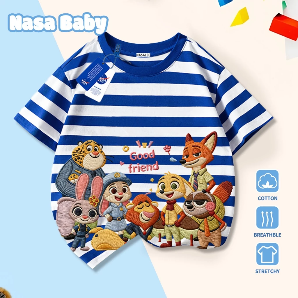 Áo thun NASA bằng cotton cho nam nữ và trẻ em, tay ngắn thoáng mát mùa hè, giao hàng trong 24 giờ.