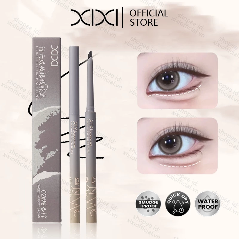 XIXI Matte Silkworm Bút Kẻ Mắt Bút Chống Thấm Nước Lâu Dài Không Nở Sáng Bóng Nhanh Khô Miếng Lót Mắt Gel Màu Nâu Phấn Mắt Bút Trang Điểm NO.D953