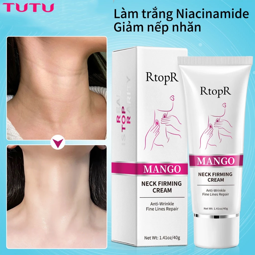 RtopR Kem Dưỡng Da Cổ Giảm Nếp Nhăn Làm Trắng Vùng Cổ Dưỡng Ẩm 40g Giúp SăN Chắc Làm Sáng Trẻ Hoá Và LoạI Bỏ Nếp Nhăn An Toàn Hiệu Quả