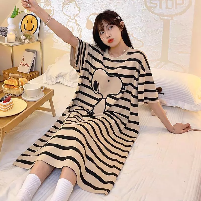 Đầm Ngủ Nữ Dài Tay Form Rộng - Chất Vải Mùa Thu Xuân - Phong Cách Ngọt Ngào Thời Trang - Mặc Nhà Thoải Mái