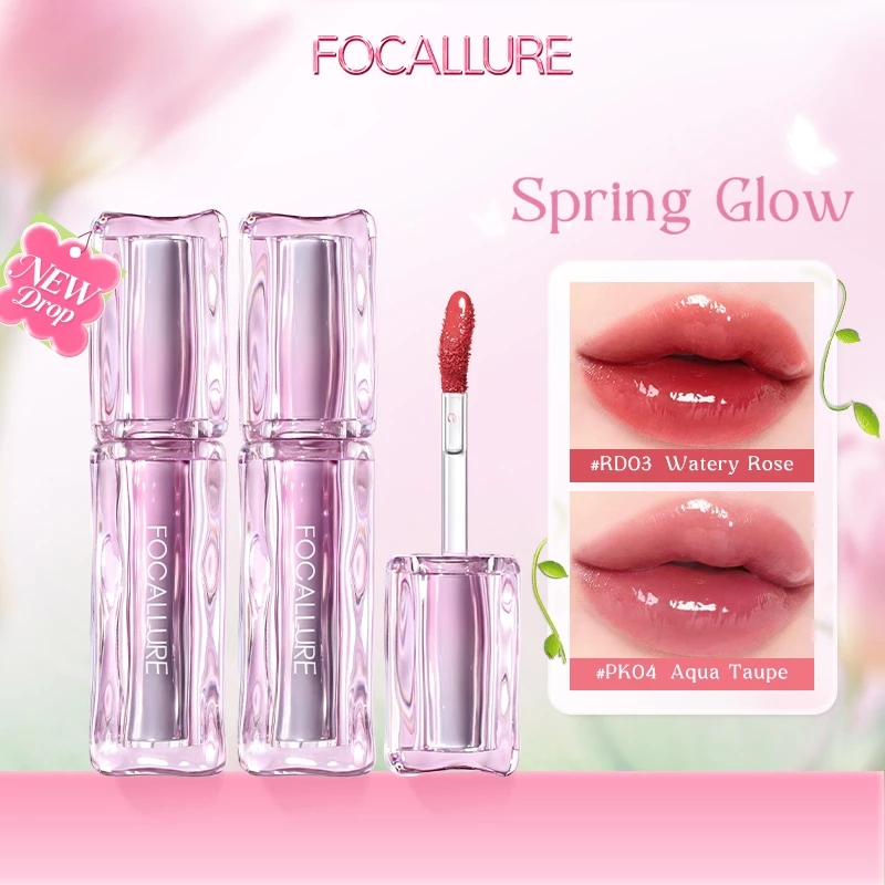 COMBO 2 SON Focallure Spring Glow Juicy Lip Tint, Dual-Film No-Transfer, Dưỡng Ẩm 1.8g * 2