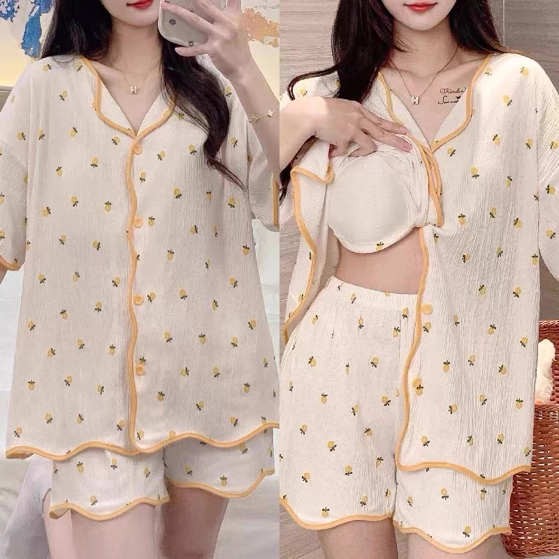 [COTTON – CÓ MIẾNG LÓT NGỰC] Bộ đồ ngủ mùa hè mỏng mát – Áo ngắn tay + quần short, chất liệu cao cấp, bán chạy nhất. Phong cách ngọt ngào, dễ thương. Đồ mặc nhà cho nàng yêu thích sự tinh tế.