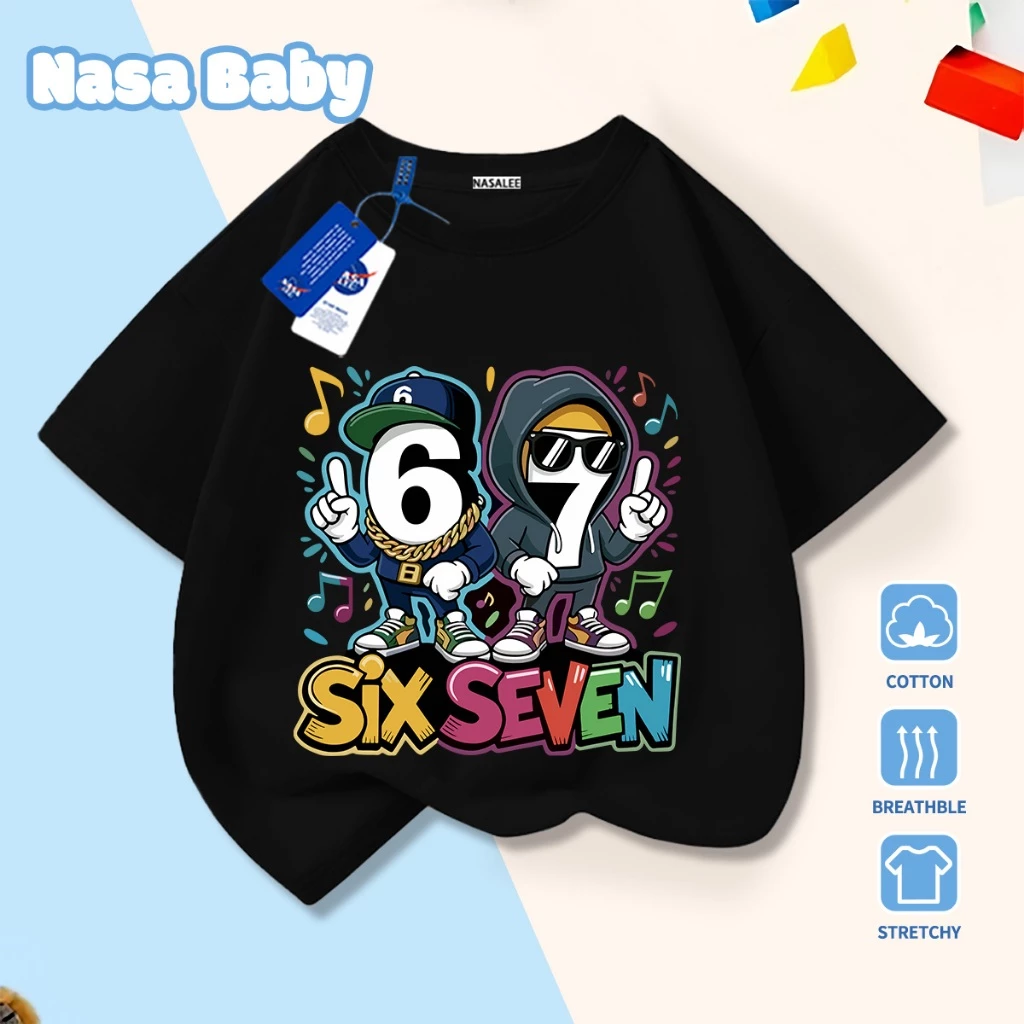 Áo thun in số NASA, tay ngắn, chất liệu cotton thoáng mát, dành cho trẻ em trai/gái và người lớn, giao hàng trong 24 giờ.