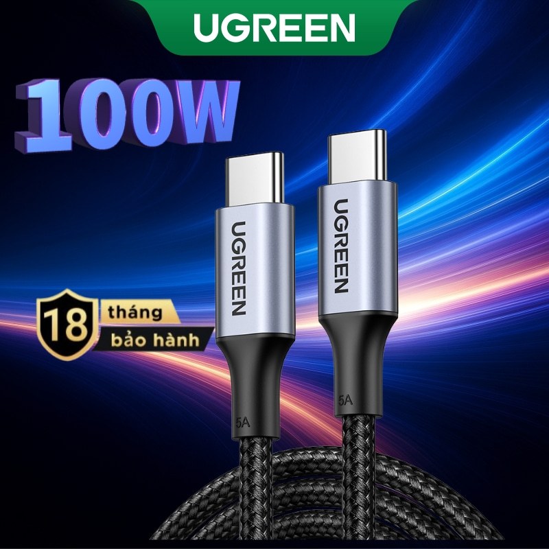 Ugreen Sạc Nhanh 100W 20V 5A Nylon Bradied USB C Sang USB Cáp Dành Cho iPhone…