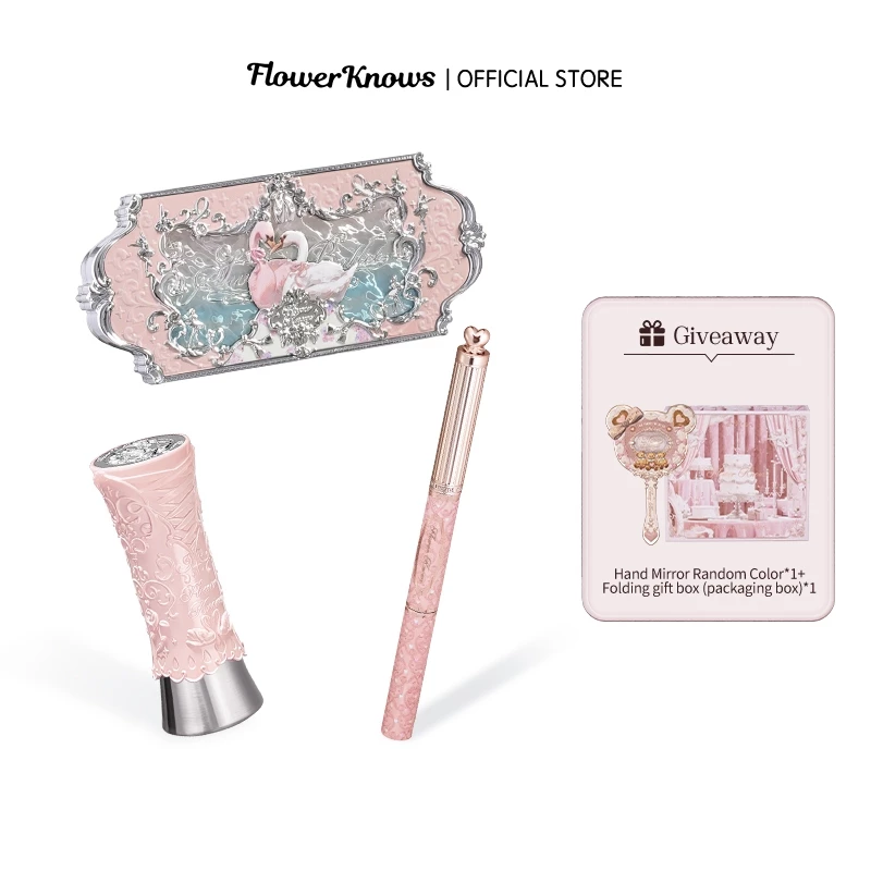 Set Mỹ Phẩm Flower Knows Swan Ballet / Bunny Garden – Son Môi & Bảng Phấn Mắt