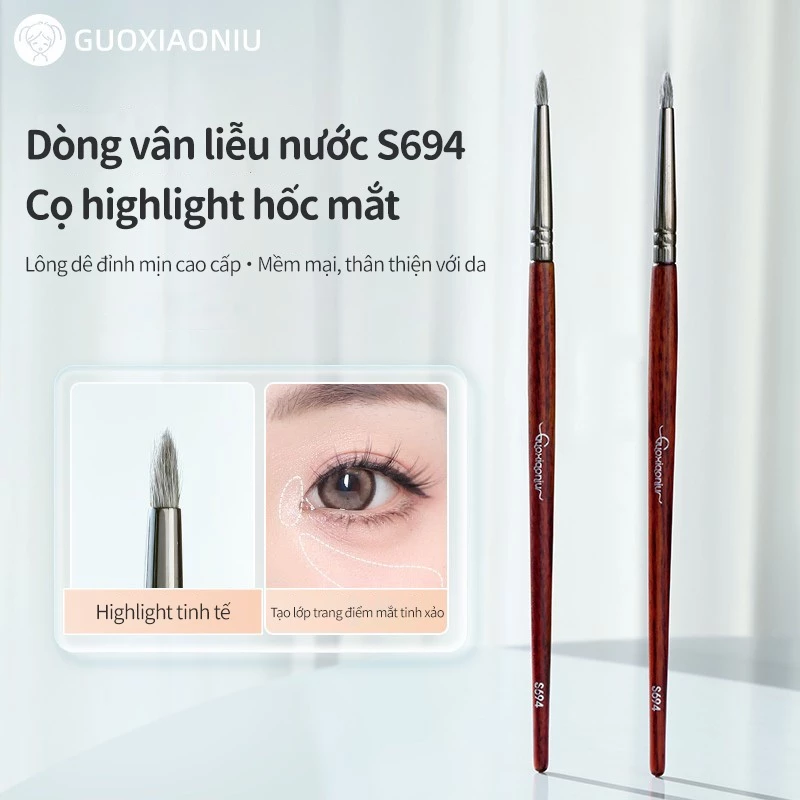 GUOXIAONIU cọ highlight hốc mắt S694 Liễu Nước lông động vật mềm mịn tán chi tiết giúp bắt sáng tự nhiên dễ dùng cho người mới trang điểm