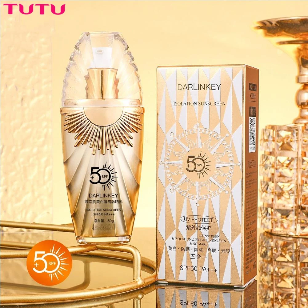 5-in-1 Isolation Sunscreen Kem chống nắng làm trắng da SPF50 PA + + + Chống nắng hiệu quả Kiểm soát dầu dưỡng ẩm không phai màu Thích hợp cho nữ sinh viên và nhân viên văn phòng