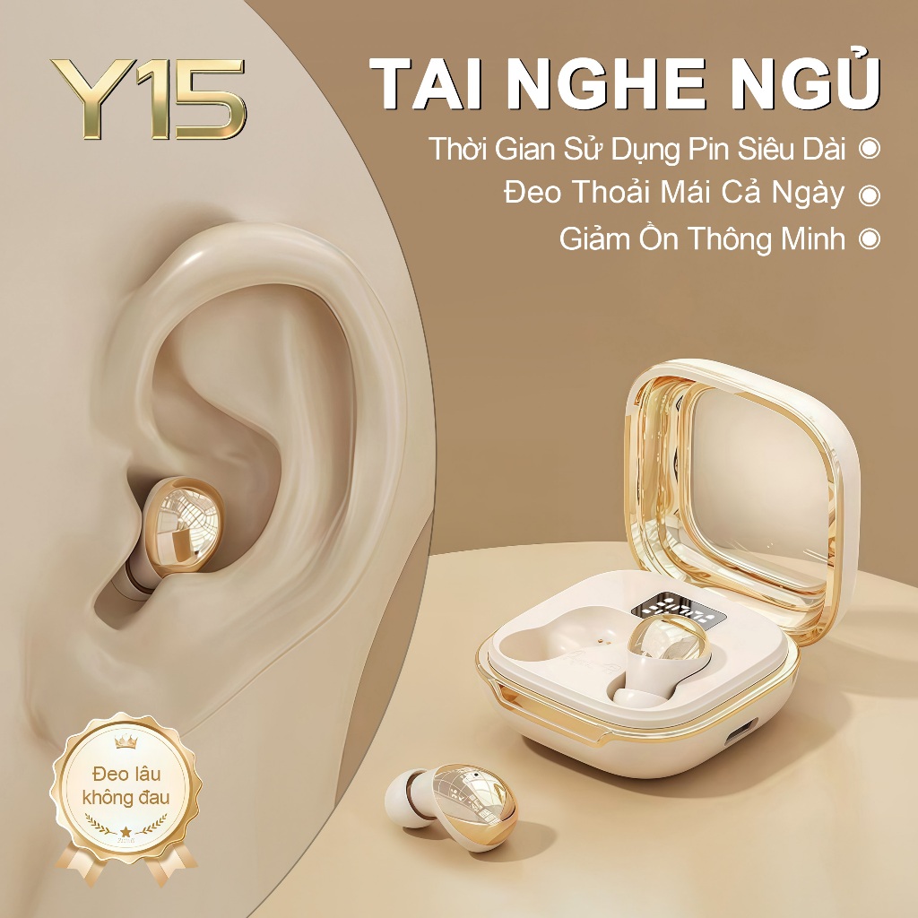 Y15 Tai nghe ngủ vỏ kim loại cao cấp [3 Quà tặng] 1 Nhãn dán hoạt hình+1 Bao…