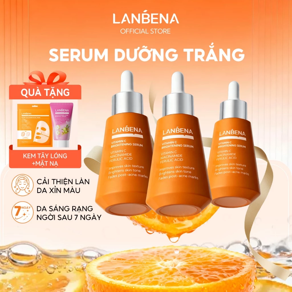 LANBENA 2PCS Serum Retinol/VC (15ml/30ml) - Làm Mờ Nếp Nhăn Săn Chắc, Tái Tạo da, trắng da vitamin c niacinamide kết hợp  Skincare