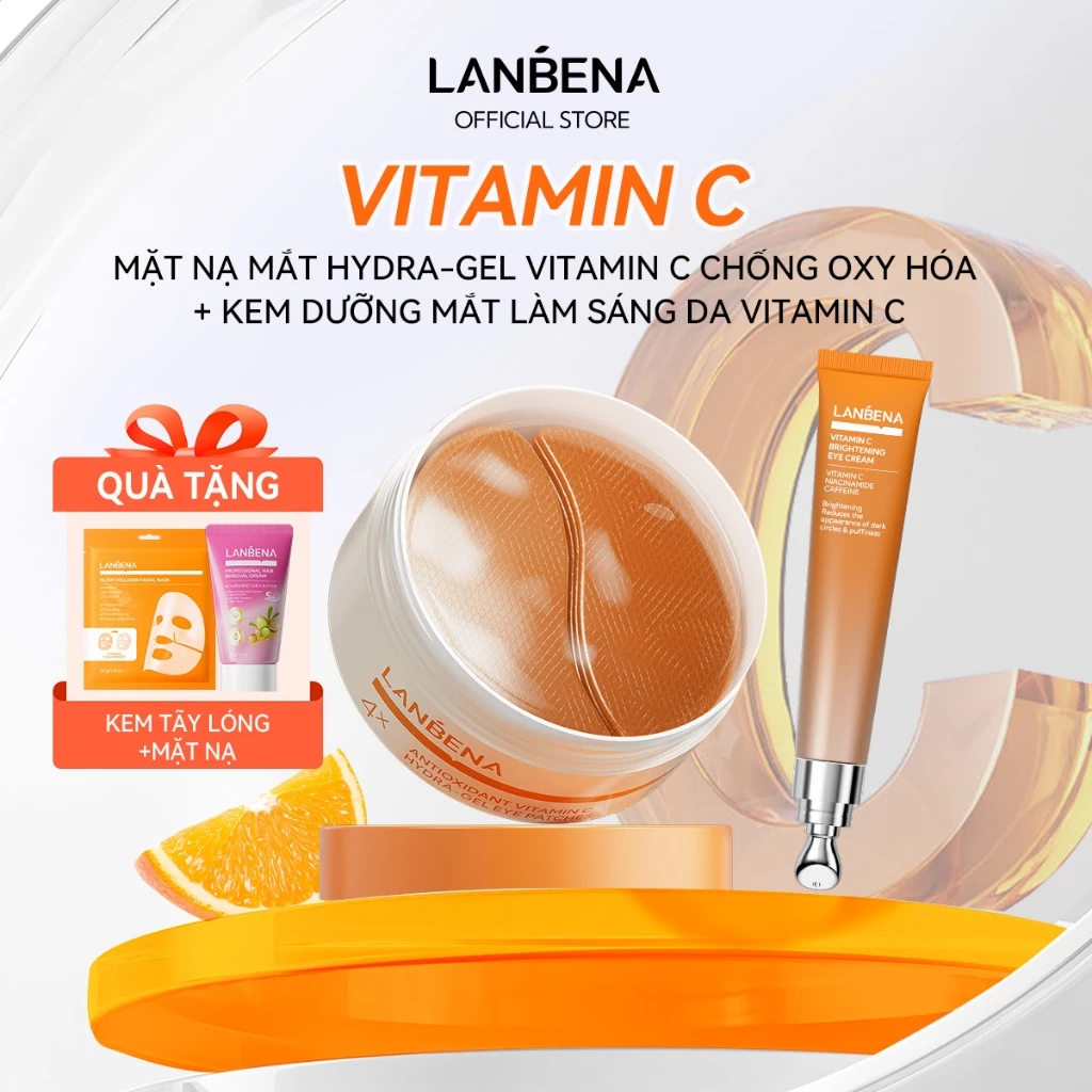 LANBENA COMBO Kem mắt+mặt nạ mắt  retinol (15ml+60 miếng) - giúp săn chắc, giảm bọng mắt, giảm nhăn trẻ hóa Skincare