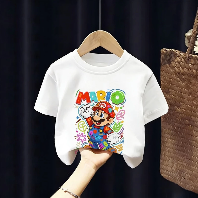 [Giao hàng trong ngày] Áo thun Cotton nguyên chất màu trắng cho trẻ em NASA Áo thun Cotton thoáng khí hoạt hình Pipeworker in hợp thời trang 3-16 tuổi Bé trai bé gái tay ngắn thông thường