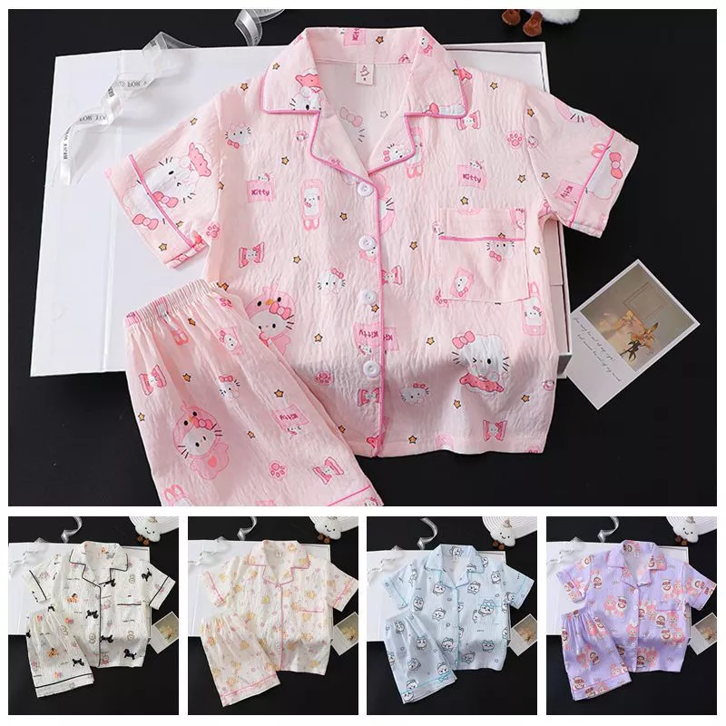 Bộ Đồ Ngủ In Họa Tiết Hoạt Hình Chú Gấu Dễ Thương Phong Cách Hàn Quốc Cho Bé