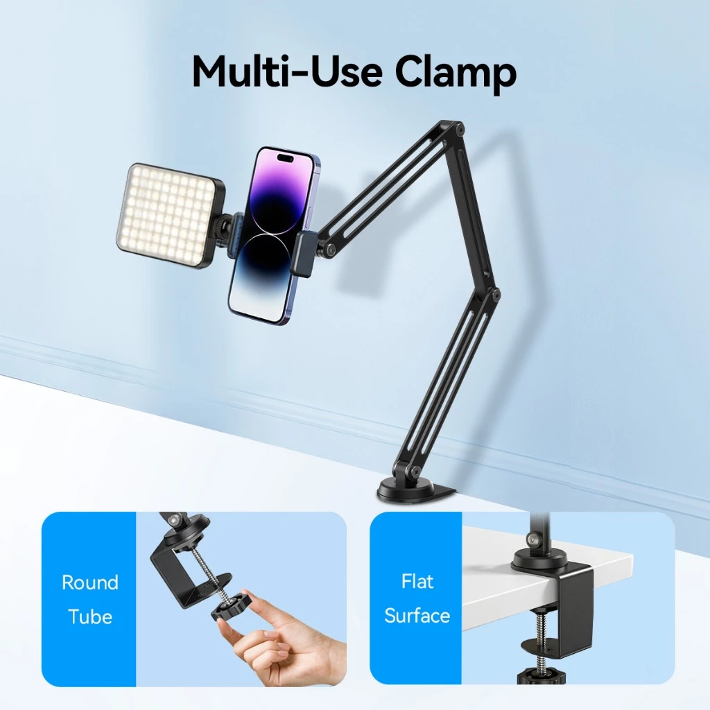[EMEET] 360° Đế chụp kim loại trên cao, 3 chế độ linh hoạt, Dung lượng tải 1000g, Tương thích với điện thoại / Máy tính bảng / Webcam, Hoàn hảo cho người sáng tạo nội dung, Phát trực tiếp, Cuộc họp