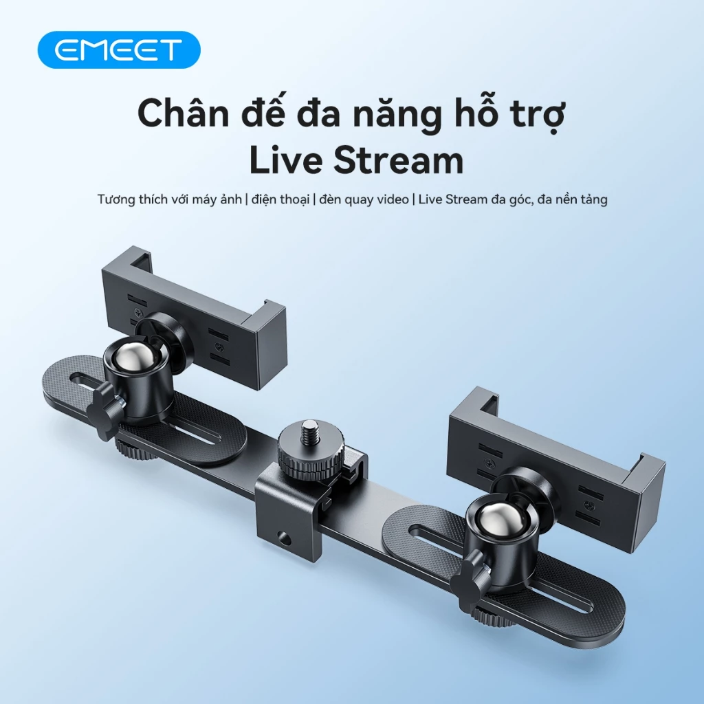 [EMEET] Giá đỡ phát trực tiếp đa chức năng, 360° Đầu bi xoay được, tương thích với điện thoại / máy ảnh / Video, hoàn hảo cho người sáng tạo nội dung & phát trực tiếp đa dạng