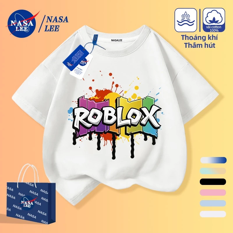 [Giao hàng trong ngày] Áo thun ngắn tay màu trắng cho trẻ em Cotton nguyên chất thoáng khí thoải mái cho bé trai bé gái Quần áo hoạt hình Thời trang in họa tiết chữ dễ thương