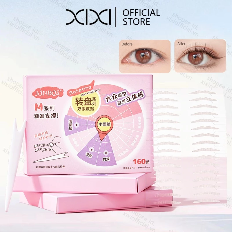 XIXI-JONBOS 160 Miếng Dán Mí Mắt Đôi Tự Nhiên Vô Hình Và Lâu Dài Định Hình Mắt Lớn Làm Đẹp Băng Cho Người Mí Mắt Đơn NO.J152