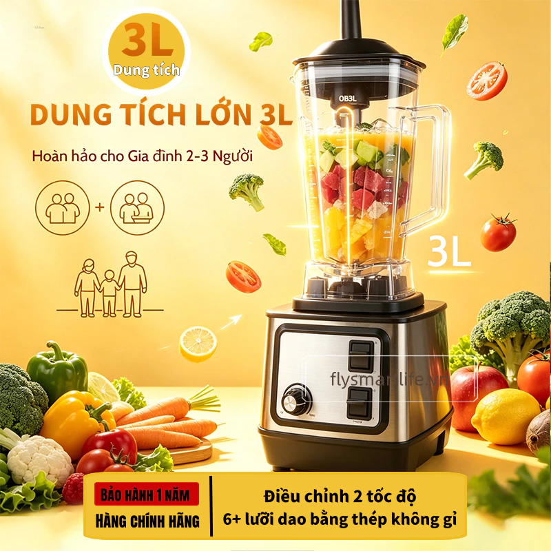 Máy ép trái cây đa chức năng - Máy xay sinh tố 2 cốc 2L + 0.8L | Dung lượng cao | Độ mịn có thể điều chỉnh | Máy xay sinh tố & ép trái cây đa chức năng