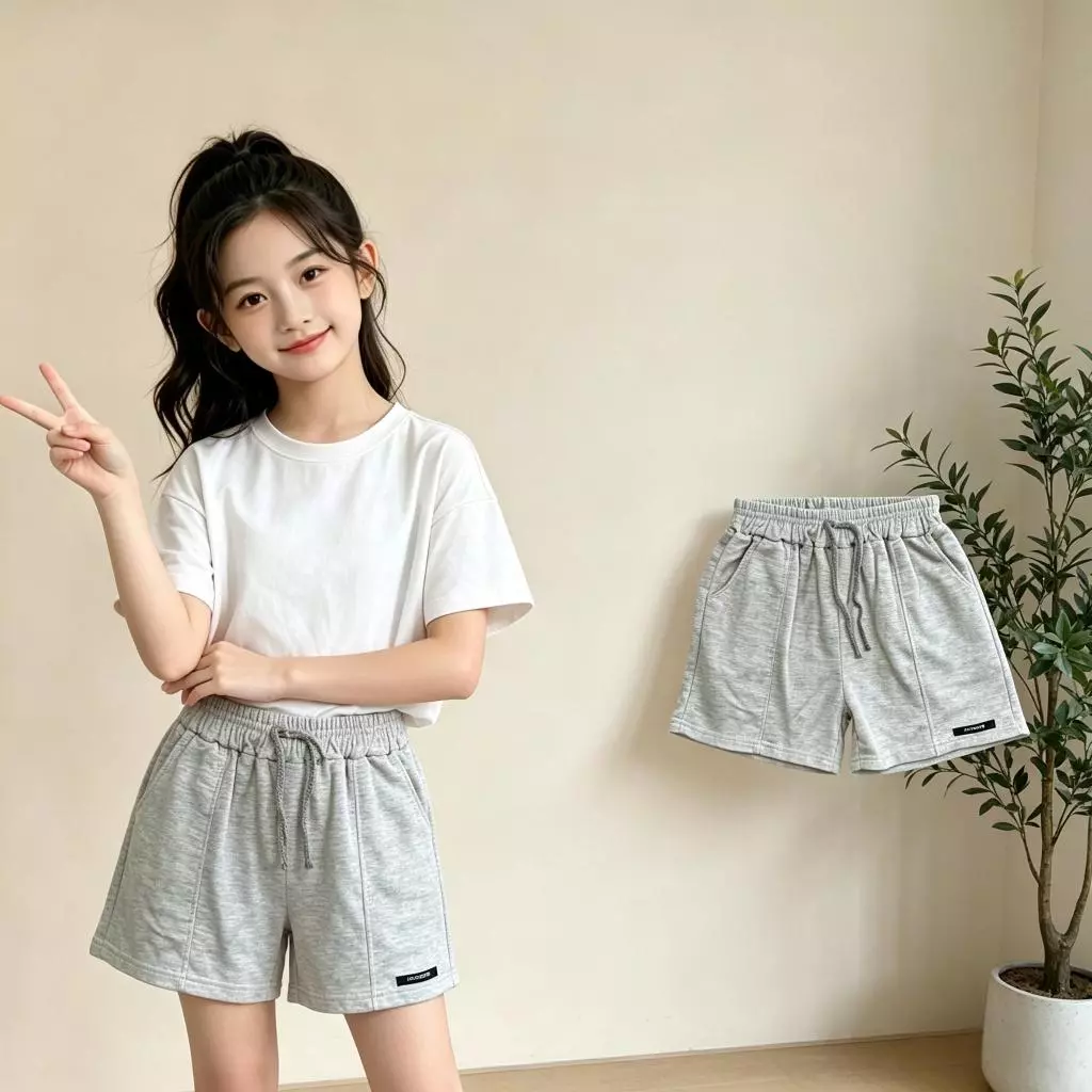 Quần short thể thao bé gái quần short mùa hè quần thể thao thông thường cho áo khoác ngoài