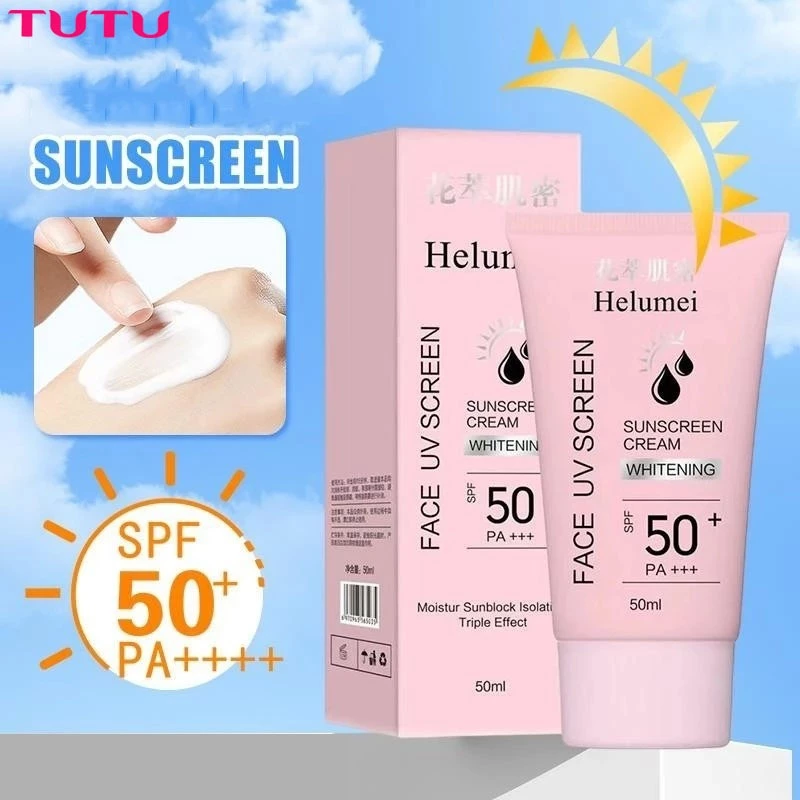 Helumei Kem Chống Nắng Làm Trắng Da Phục Hồi Da Sảng Khoái Cao Lần Dưỡng Ẩm SPF50 + Kem Bảo Vệ 50ML