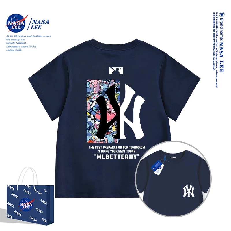 Quần áo trẻ em NASA LEE Cotton nguyên chất Áo thun nhiều màu Top 121