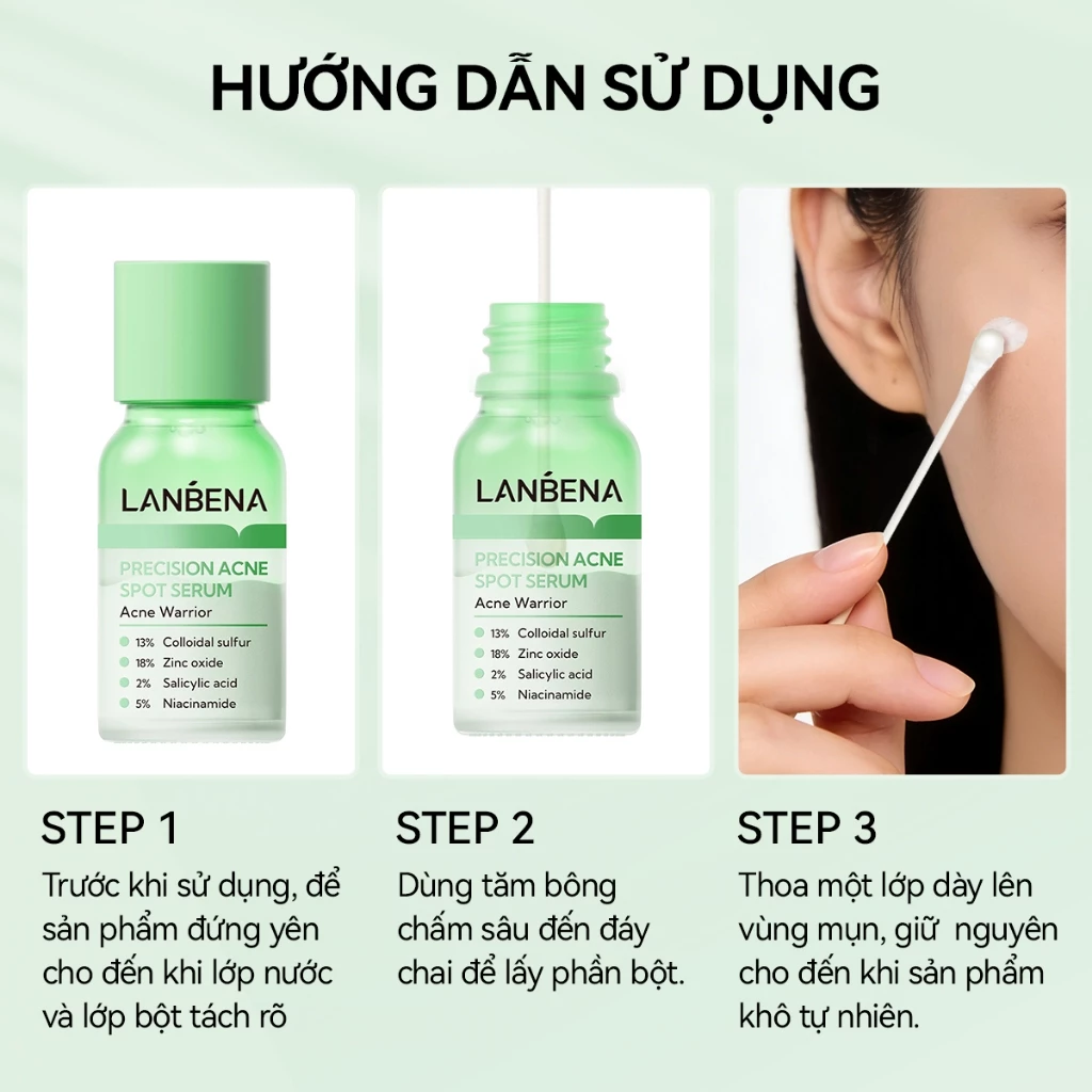 LANBENA Chấm Mụn (12ml) - Hỗ Trợ Giảm, Xẹp Trứng cá/Mụn Mủ/Mụn Nhọt Hiệu Quả Skincare