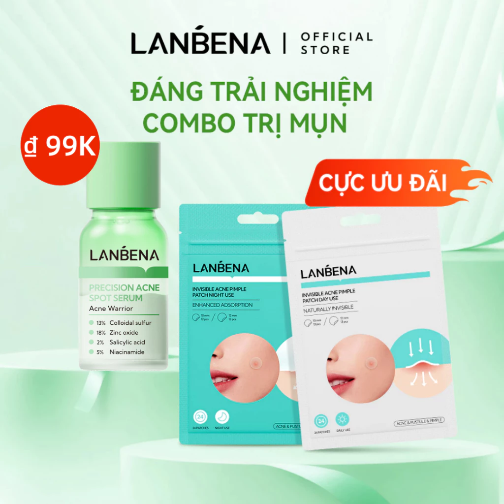 LANBENA Miếng Dán Hỗ Trợ Giảm Mụn Ban Đêm  Cao Cấp Skincare