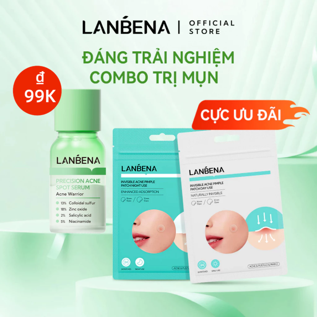 LANBENA 【MOH】Miếng dán mụn - trong suốt hỗ trợ giảm mụn lành sẹo mụn dùng mỗi ngày dán ban ngày & ban đêm Skincare