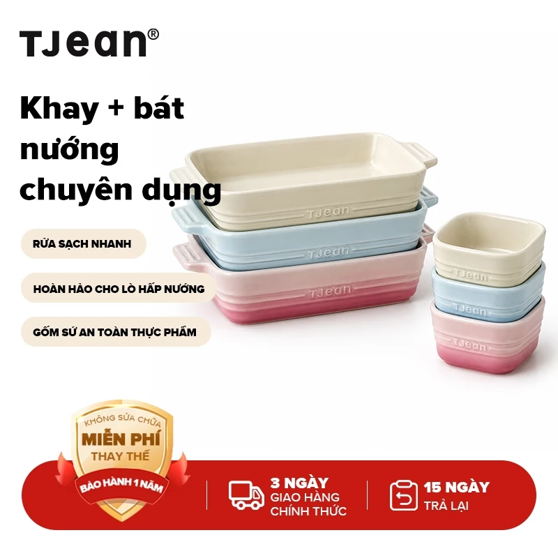 TJean Lò vi sóng Lò vi sóng Bát nướng gốm chuyên dụng Chảo nướng bánh chuyên dụng