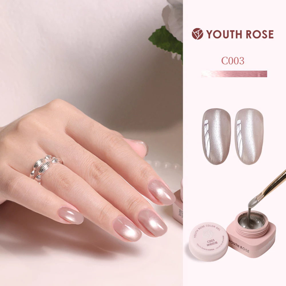 Youth Rose Sơn gel mắt mèo hiệu ứng pha lê trong suốt hạt thủy tinh chuyên dụng cho làm nail mắt mèo C003 thạch tráng gương mong tay