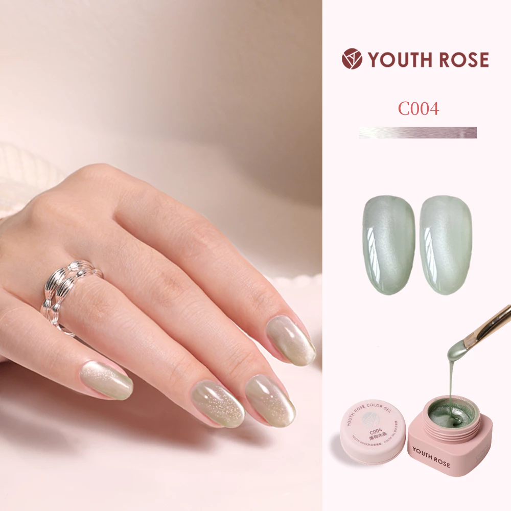 Youth Rose Sơn gel mắt mèo hiệu ứng pha lê trong suốt hạt thủy tinh chuyên dụng cho làm nail mắt mèo C004 thạch tráng gương mong tay