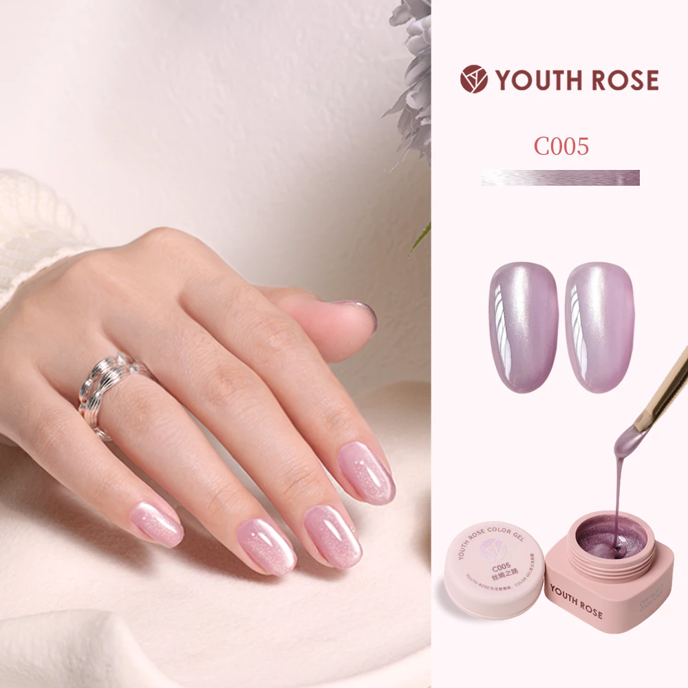Youth Rose Sơn gel mắt mèo hiệu ứng pha lê trong suốt hạt thủy tinh chuyên dụng cho làm nail mắt mèo C005 thạch tráng gương mong tay