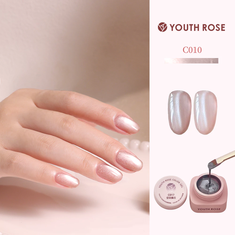Youth Rose Sơn gel mắt mèo hiệu ứng pha lê trong suốt hạt thủy tinh chuyên dụng cho làm nail mắt mèo C010 thạch tráng gương mong tay