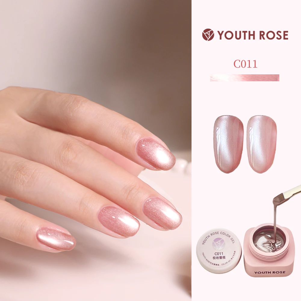 Youth Rose Sơn gel mắt mèo hiệu ứng pha lê trong suốt hạt thủy tinh chuyên dụng cho làm nail mắt mèo C011 thạch tráng gương mong tay