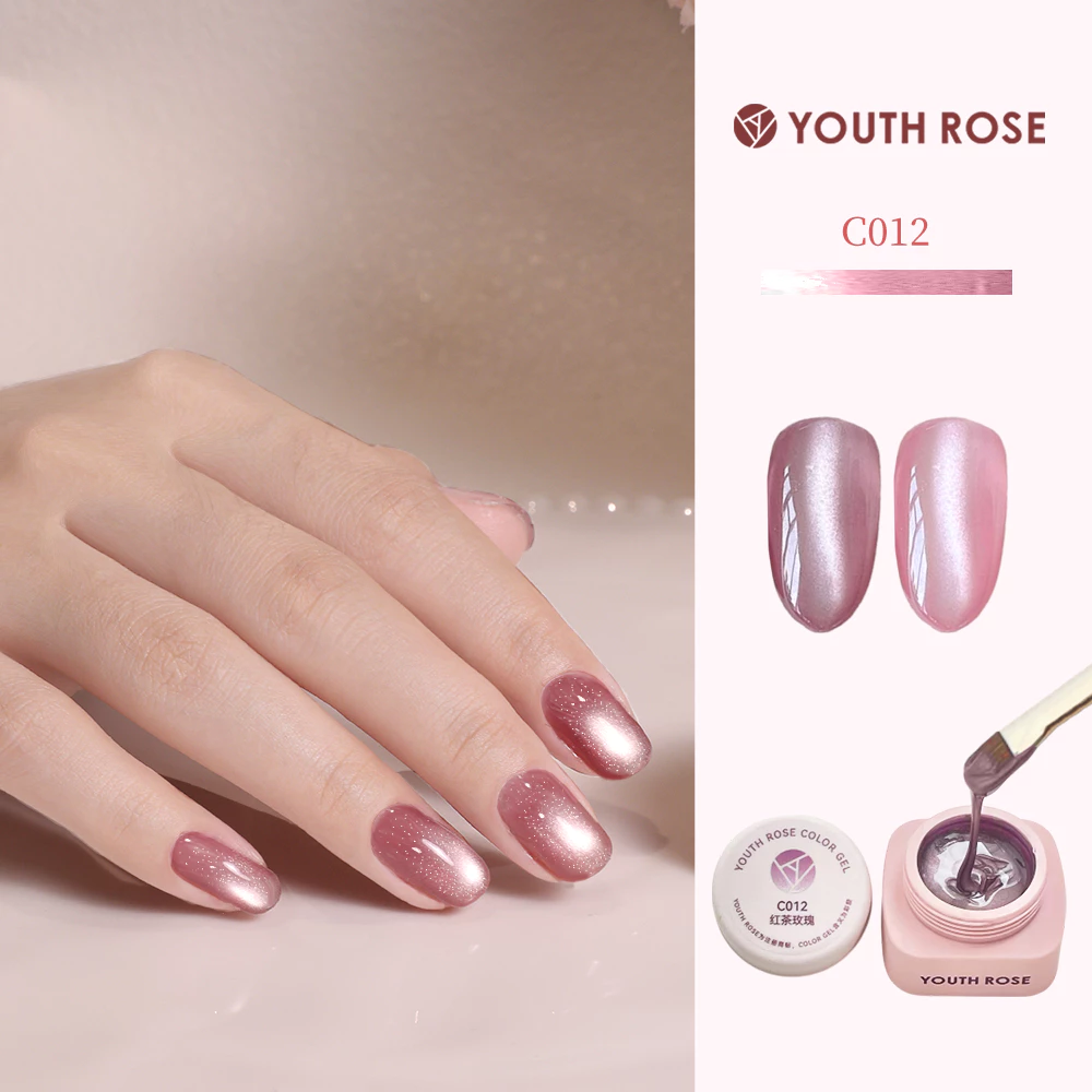 Youth Rose Sơn gel mắt mèo hiệu ứng pha lê trong suốt hạt thủy tinh chuyên dụng cho làm nail mắt mèo C012 thạch tráng gương mong tay