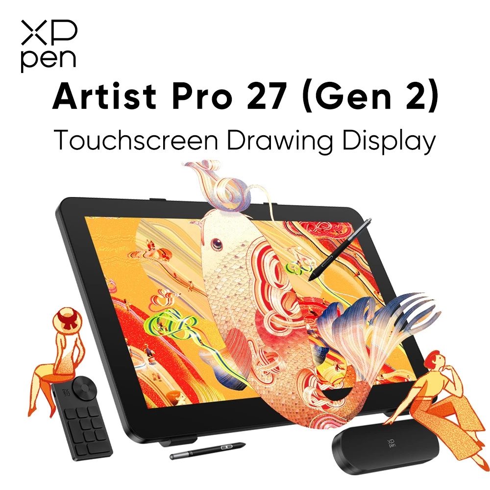XPPen Artist Pro 27 (Gen 2) Màn hình vẽ Màn hình bút 4K với tốc độ làm mới & chức năng cảm ứng 120HZ
