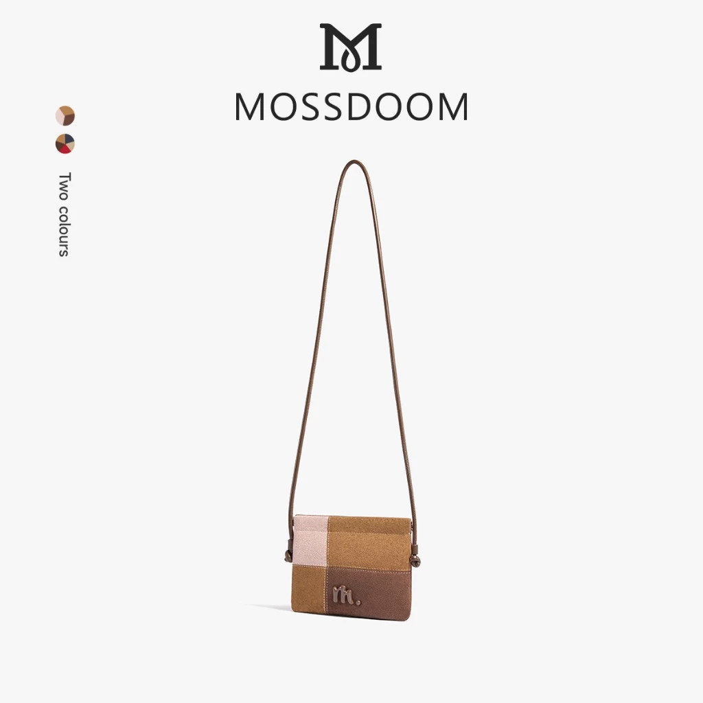 【The Puzzle Collection】MOSSDOOM Avela Bag Túi Nữ Da Lộn Túi Đeo Ngang Phong Cách Hàn Quốc Phong Cách Vuông Chặn Màu Túi Điện Thoại Nhỏ Gọn