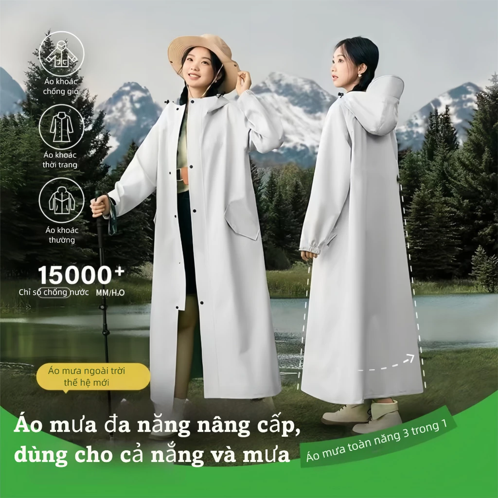 Poncho mưa dày cực dài, áo mưa chống bão hạng nặng cho xe đạp điện Xe đạp & sử dụng ngoài trời