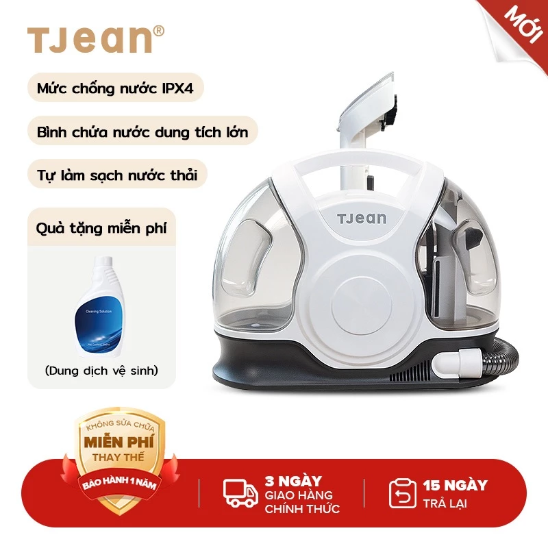 TJean máy làm sạch thảm 20KPa Chất tẩy rửa vết bẩn IPX4 hút cao (450W) Chất lỏng làm sạch miễn phí